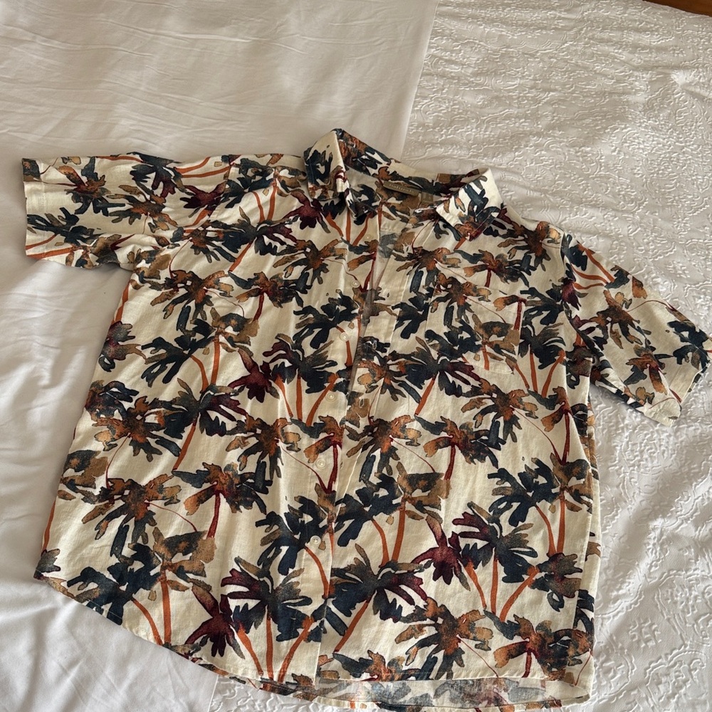 Men's Palm Print Casual Shirt